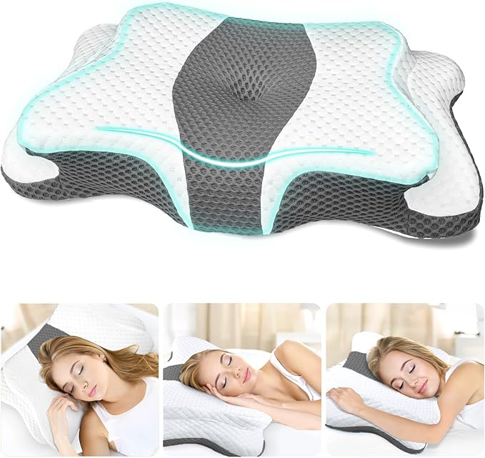 SALSLIM Memory Foam Pillows, Cervical Pillow for Neck and Shoulder Pain Relief, Ergonomic Contour Bed Pillow, Soft for Side Sleep Stomach Sleeping and Back Sleeper - Image 6